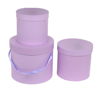 Set 3 Cutii Rotunde Uni H 20 pentru Flori