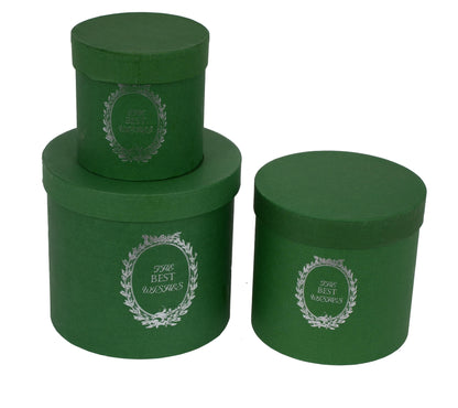 Set 3 cutii rotunde, uni cu inscriptie H 17