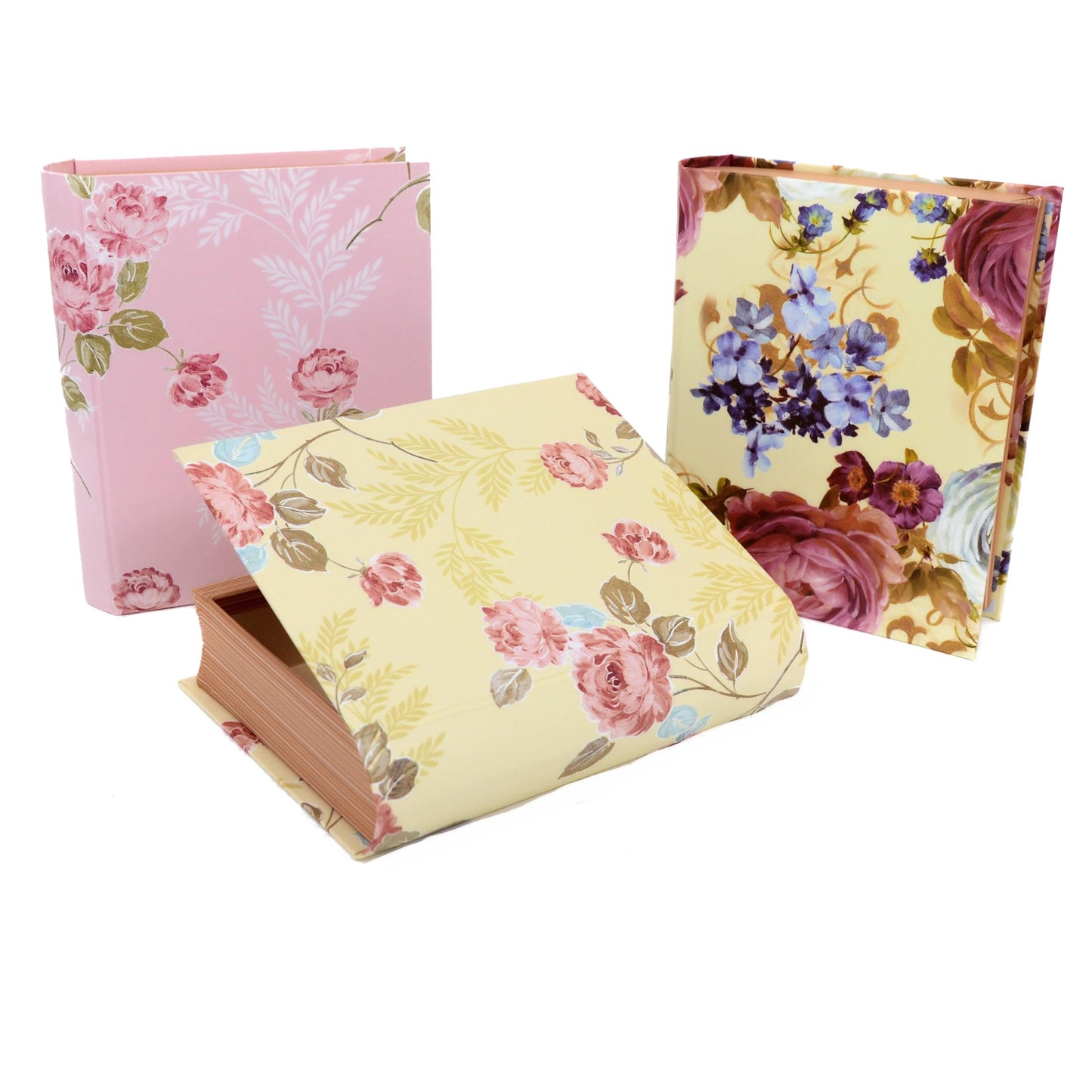 Set 3 Cutii Tip Carte Mica cu Imprimeu Foto pentru Flori H4-H6