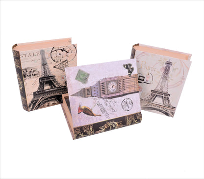 Set 3 Cutii Tip Carte Mica cu Imprimeu Foto pentru Flori H4-H6