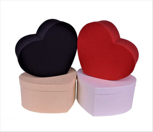 Set 3 cutii tip inima uni