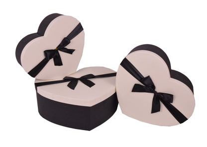 Set 3 Cutii Tip Inima Mare in Doua Culori pentru Flori H12-H15.5