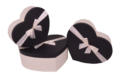 Set 3 Cutii Tip Inima Mare in Doua Culori pentru Flori H12-H15.5