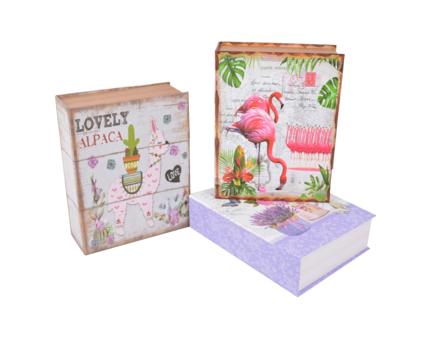 Set 3 Cutii Tip Carte cu Imprimeu H6-H8