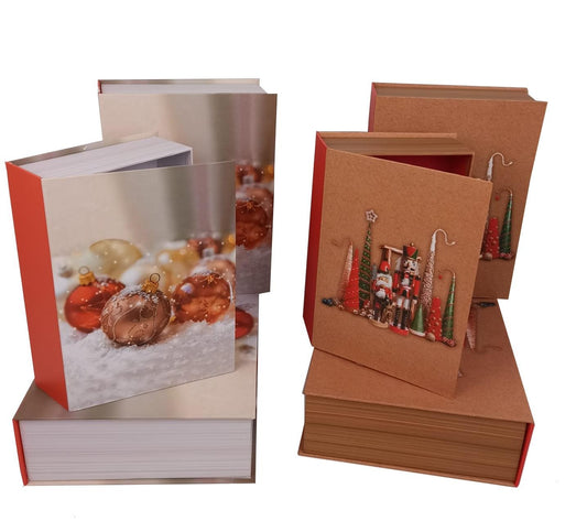 Set 3 cutii, tip carte mare model Craciun