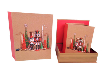 Set 3 cutii, tip carte mare model Craciun