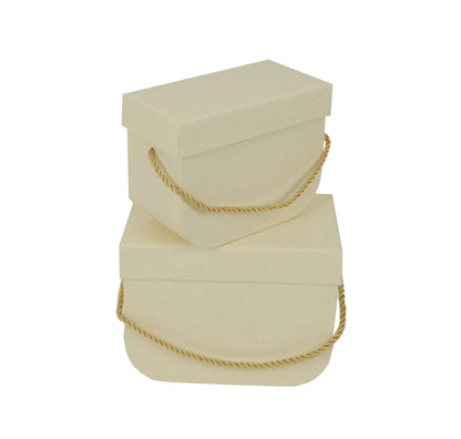 Set 2 Cutii Dreptunghiulare Uni cu Baza Rotunjita pentru Flori H7-H10
