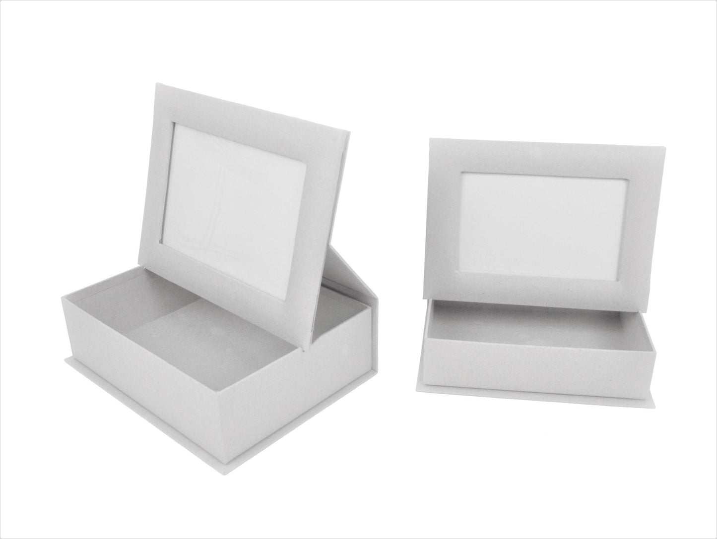 Set 2 Cutii Dreptunghiulare Uni cu Rama Foto pe Capac pentru Flori H5.5-H7