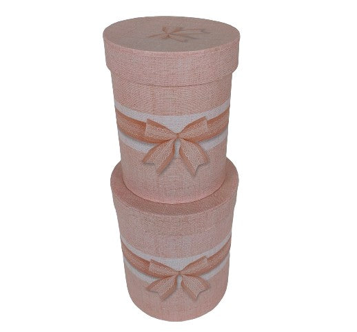 Set 2 Cutii Rotunde cu Funda pentru Flori H15-H17