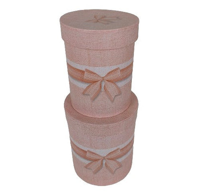 Set 2 Cutii Rotunde cu Funda pentru Flori H15-H17