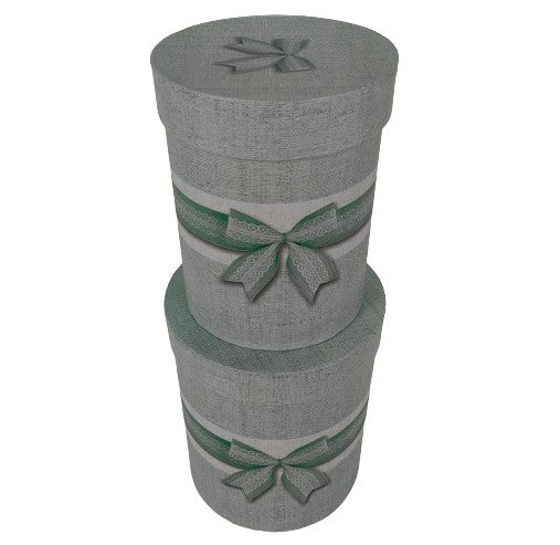 Set 2 Cutii Rotunde cu Funda pentru Flori H15-H17