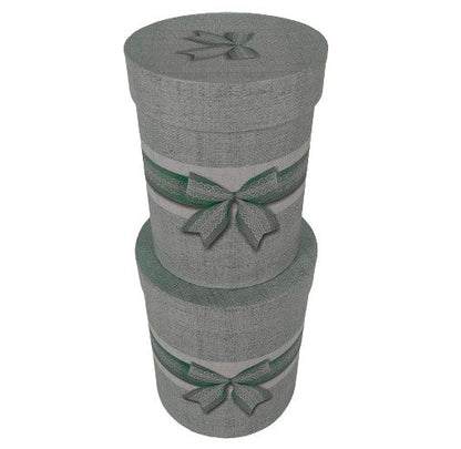 Set 2 Cutii Rotunde cu Funda pentru Flori H15-H17