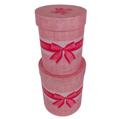 Set 2 Cutii Rotunde cu Funda pentru Flori H15-H17