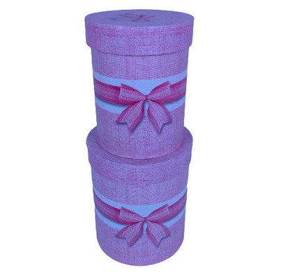 Set 2 Cutii Rotunde cu Funda pentru Flori H15-H17