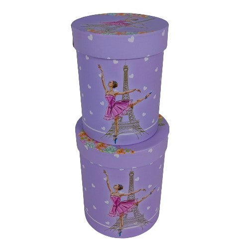 Set doua cutii rotunde cu imprimeu