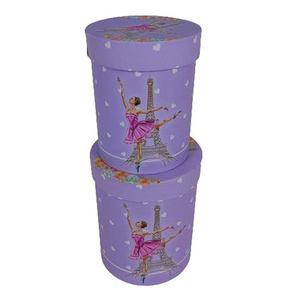 Set doua cutii rotunde cu imprimeu