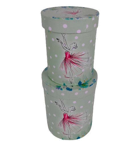 Set doua cutii rotunde cu imprimeu