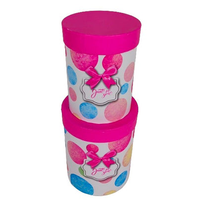 Set doua cutii rotunde cu imprimeu