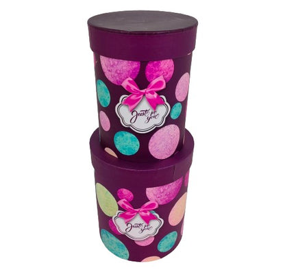 Set doua cutii rotunde cu imprimeu