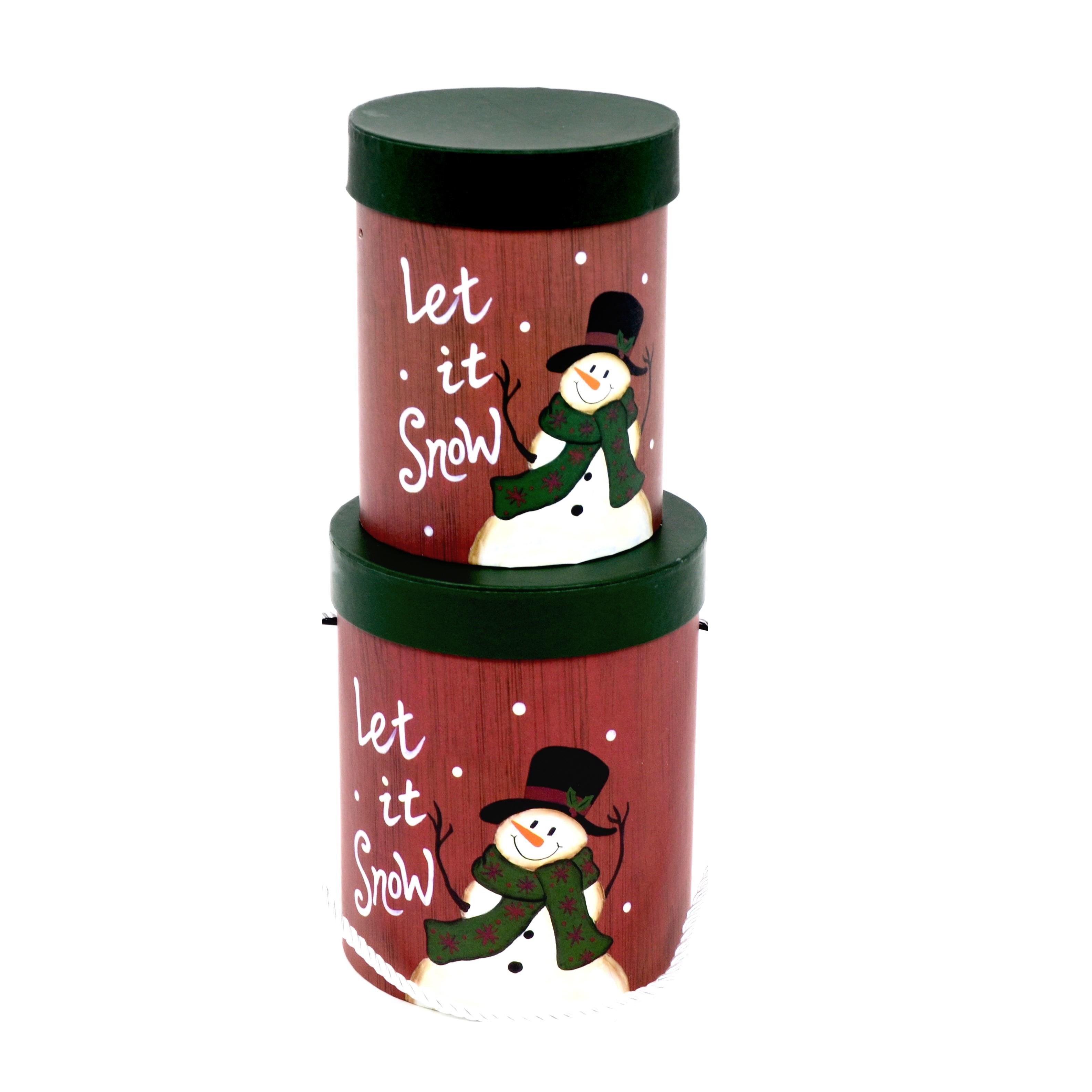 Set doua cutii rotunde model Craciun H 17
