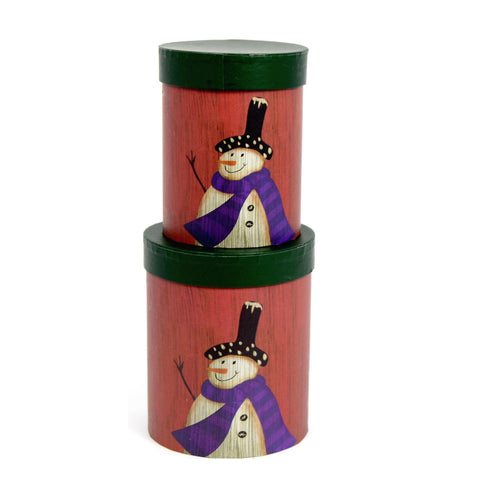 Set doua cutii rotunde model Craciun H 17
