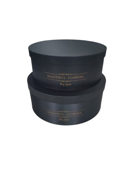 Set 2 Cutii Rotunde Satinate Uni D 37