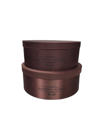 Set 2 Cutii Rotunde Satinate Uni D 37