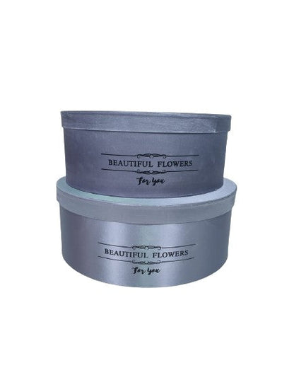 Set 2 Cutii Rotunde Satinate Uni D 37