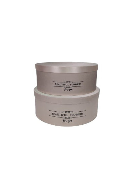 Set 2 Cutii Rotunde Satinate Uni D 37