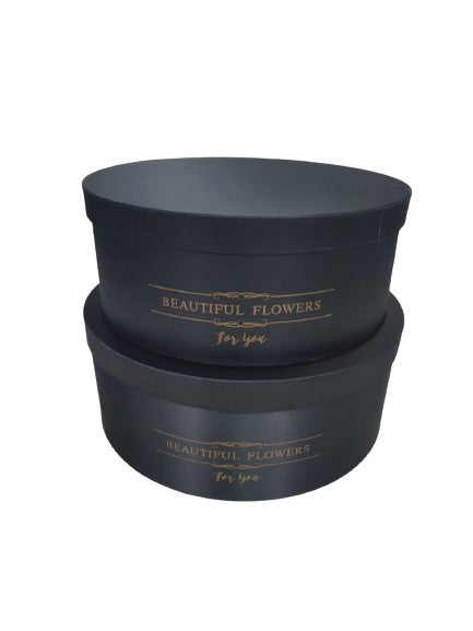 Set doua cutii rotunde satinate uni