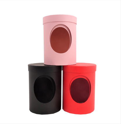 Set doua cutii rotunde uni cu decupaj