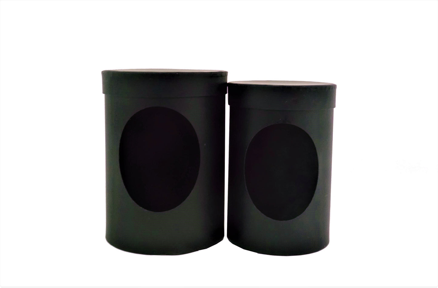 Set doua cutii rotunde uni cu decupaj