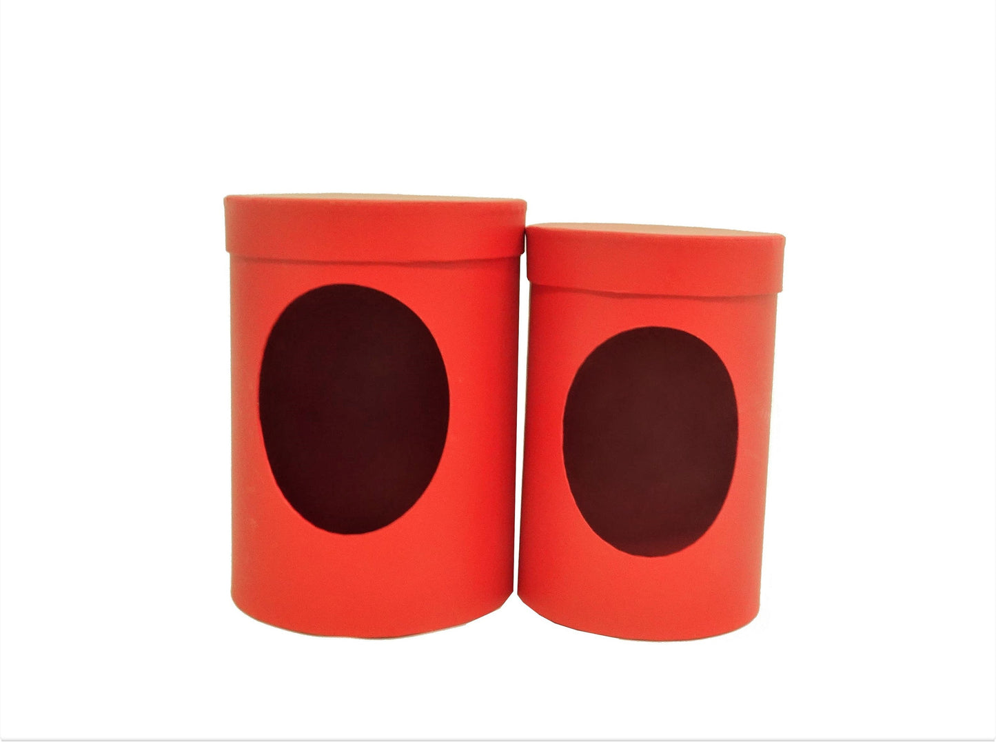 Set doua cutii rotunde uni cu decupaj