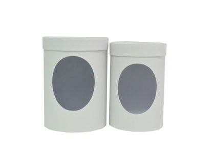 Set doua cutii rotunde uni cu decupaj