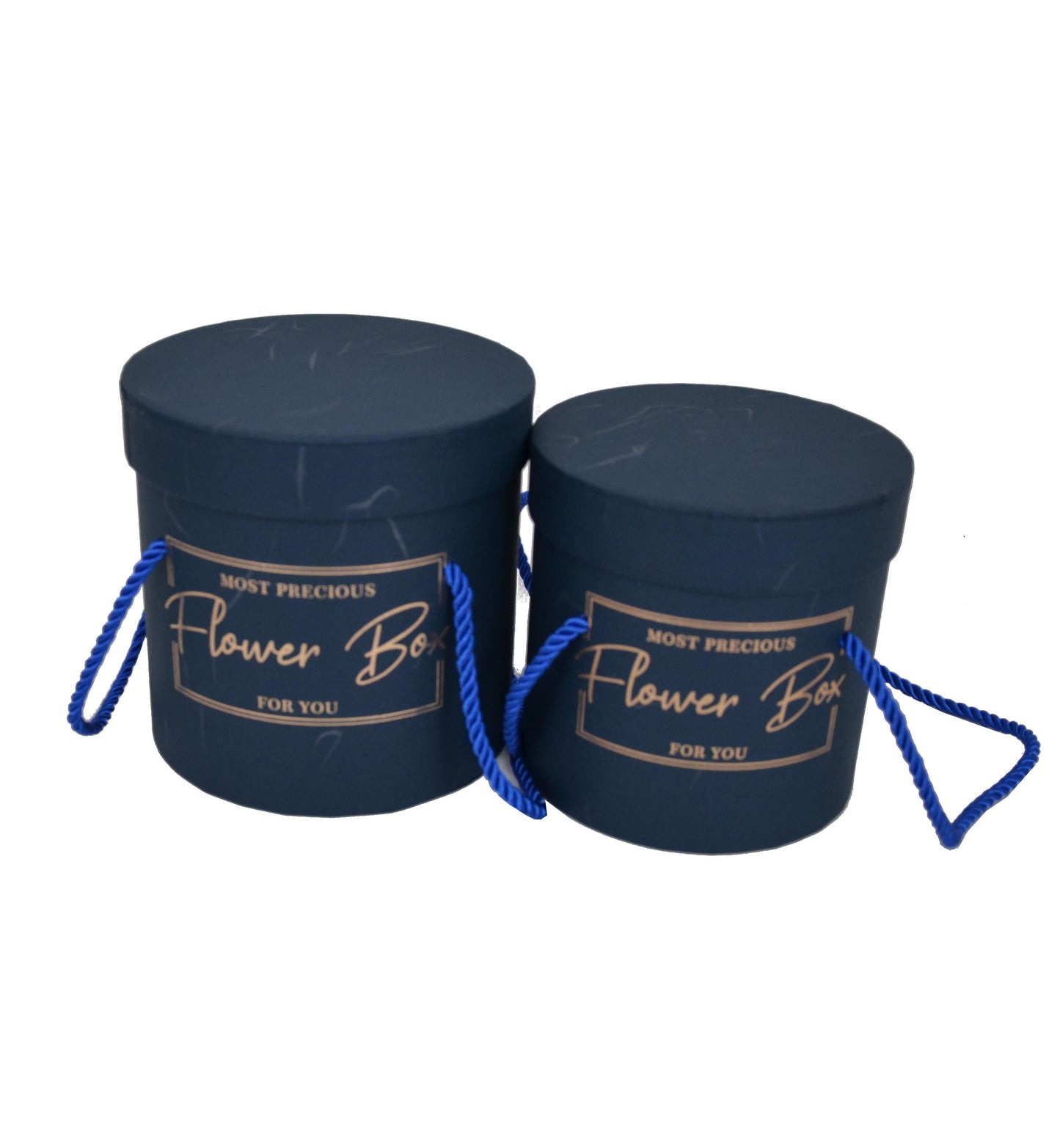 Set 2 Cutii Rotunde Uni cu Inscriptie pentru Flori "Flower Box" H12-H14