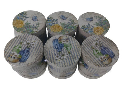 Set 12 Cutii Rotunde Mici cu Imprimeu Foto pentru Flori H5