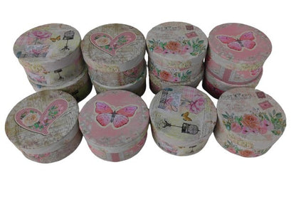 Set 12 Cutii Rotunde Mici cu Imprimeu Foto pentru Flori H5