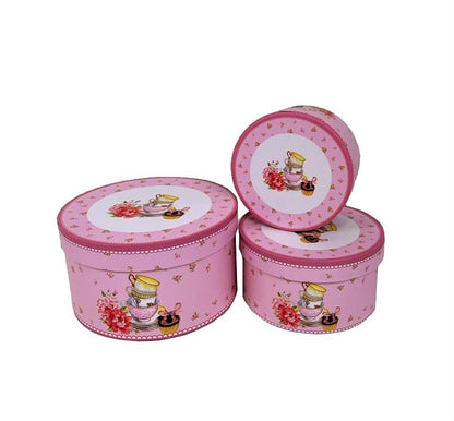 Set 3 Cutii Rotunde cu Imprimeu pentru Flori H7-H11