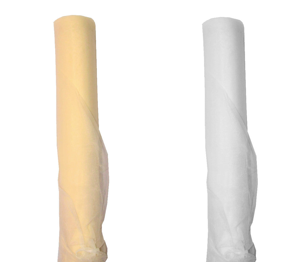 Tul uni mare de culoare alb si crem