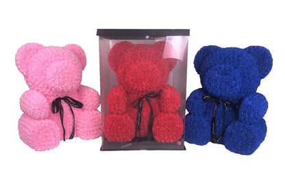 Ursulet din trandafiri de spuma  H 70 fara cutie