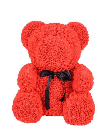 Ursulet din trandafiri de spuma  H 70 fara cutie