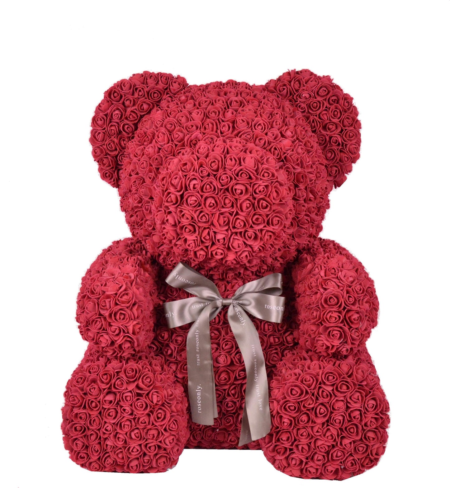 Ursulet din trandafiri de spuma  H 70 fara cutie