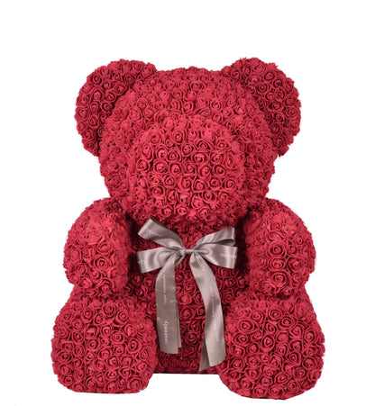 Ursulet din trandafiri de spuma  H 70 fara cutie