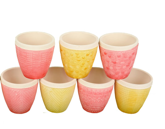 Set 12 vase ceramice rotunde conice uni H 8