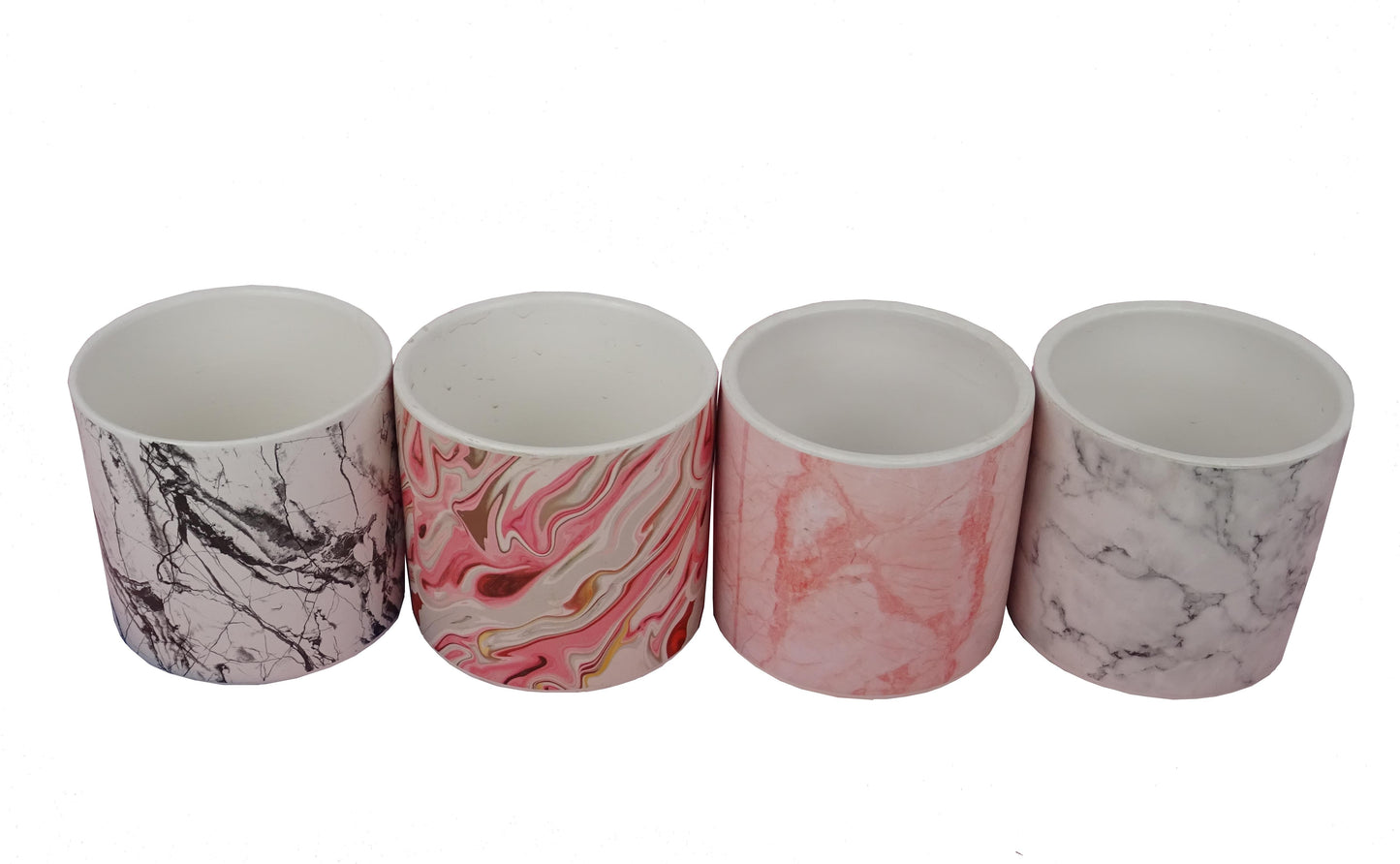 Set 4 vase ceramice rotunde cu imprimeu H 10 M 1