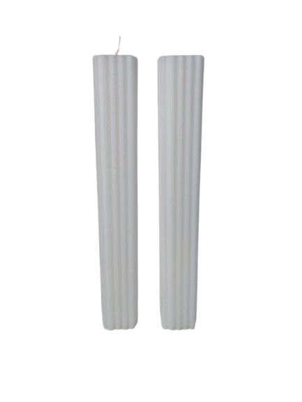 SET DOUA LUMANARI  PATRATE CU LINII   H 40CM/5,5