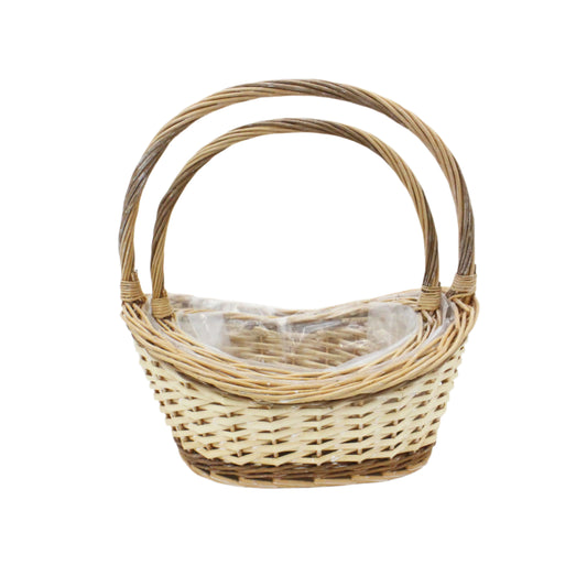 Set 2 Cosuri din Rachita Forma Barca Natural