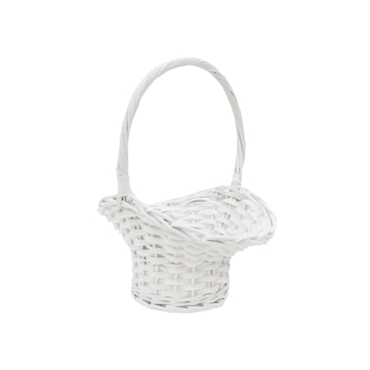 Cos din Rachita Forma Palarie cu Aschii de Lemn Alb