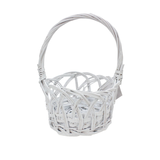 Cos din Rachita Forma Rotunda Alb