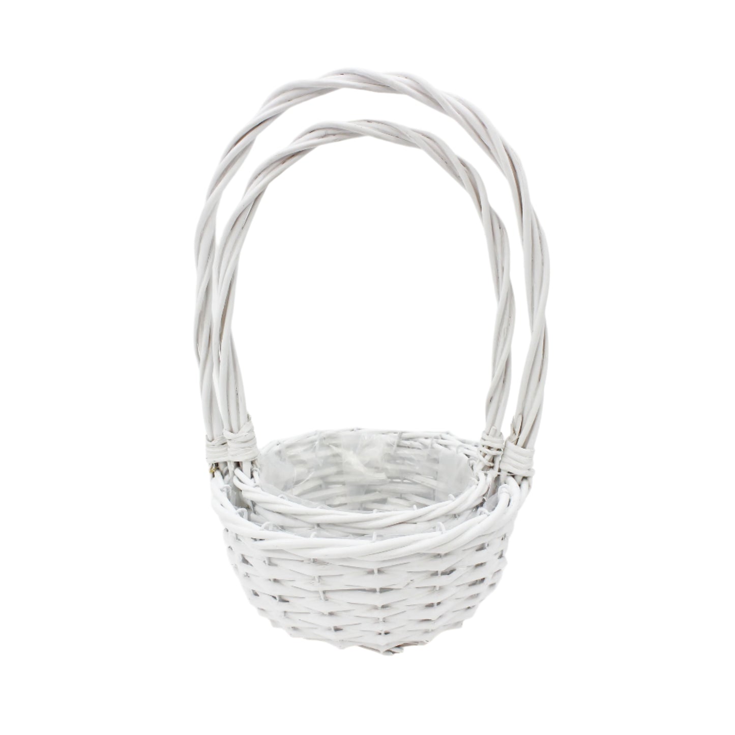 Set 2 Cosuri din Rachita Forma Rotunda Alb